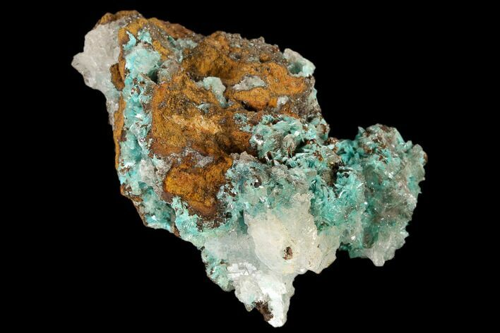 Calcite & Fibrous Aurichalcite Crystal Association - Mexico #119199